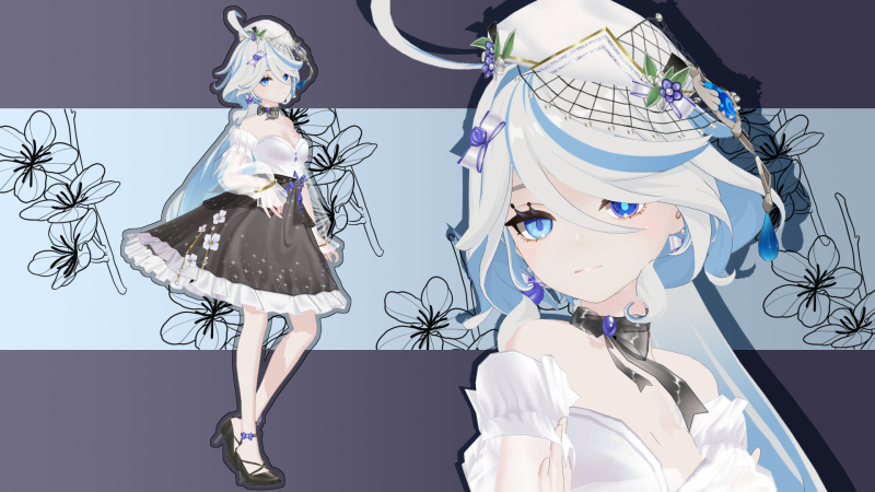 【Blender】小礼帽 芙宁娜-小渣渣